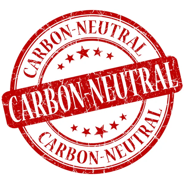 Carbon neutral grunge röd rund stämpel — Stockfoto