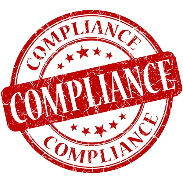 Compliance Grunge rote runde Briefmarke — Stockfoto