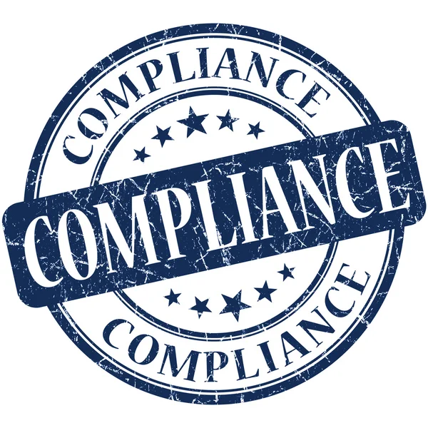 Compliance Grunge Blue Round Stempel — Stockfoto