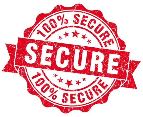 Secure grunge round red seal — Stock Photo, Image