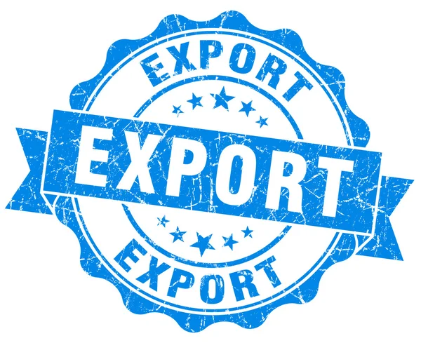 Exportera grunge runda blå tätningen — Stockfoto