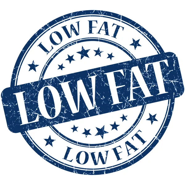 Low fat grunge blue round stamp — Stock Photo, Image