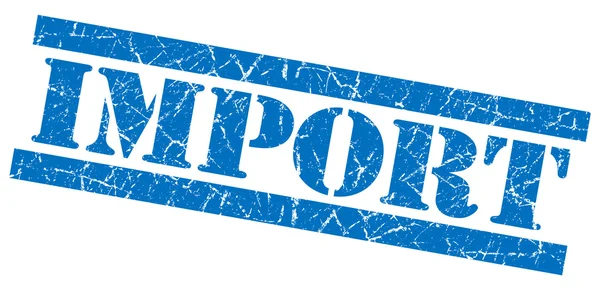 Import grunge blue stamp — Stock Photo, Image