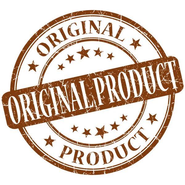Ursprungliga produkten grunge brun rund stämpel — Stockfoto