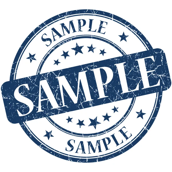 Sample grunge blue round stamp — Stock Photo, Image
