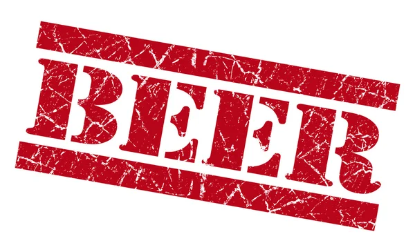 Beer grunge red stamp — Stock Photo, Image