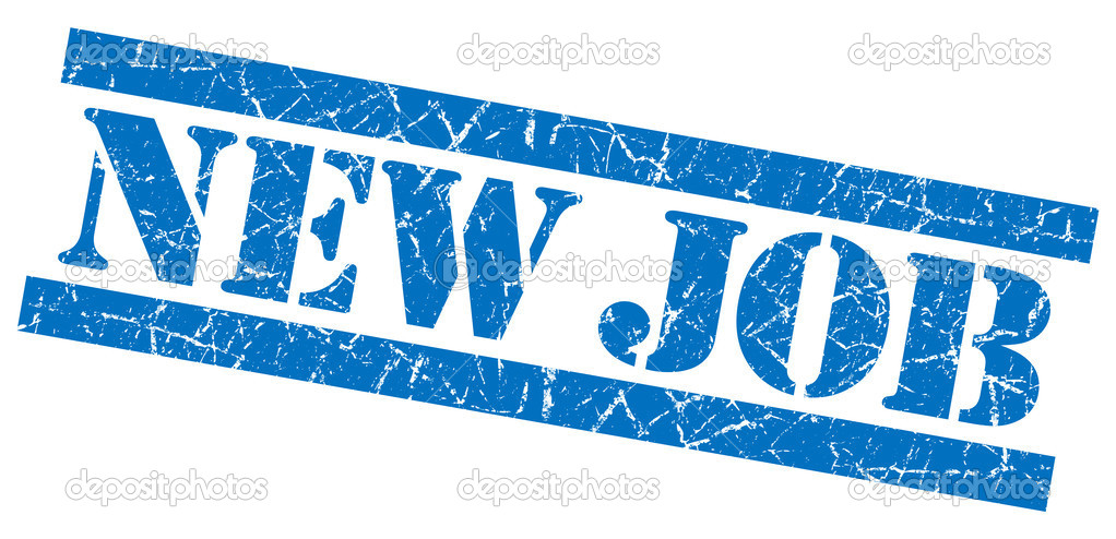 New job grunge blue stamp