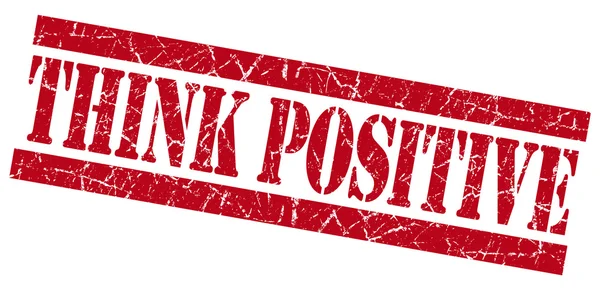 Think positive red grunge stamp — Stock Photo, Image