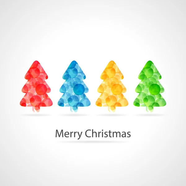 Poster selamat hari Natal - gelembung warna-warni pohon natal - Stok Vektor