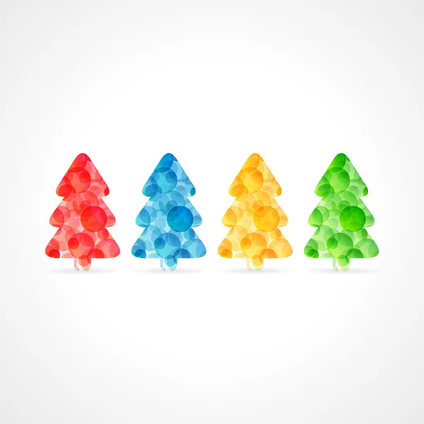 다채로운 거품 크리스마스 트리 포스터 — 스톡 벡터