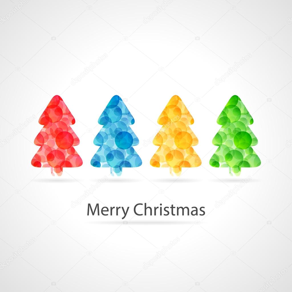 merry christmas poster - colourful bubbles christmas tree