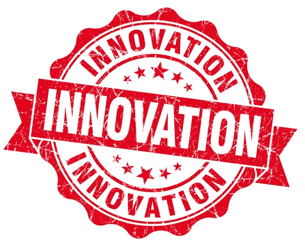 イノベーション赤グランジのヴィンテージ シール — ストック写真