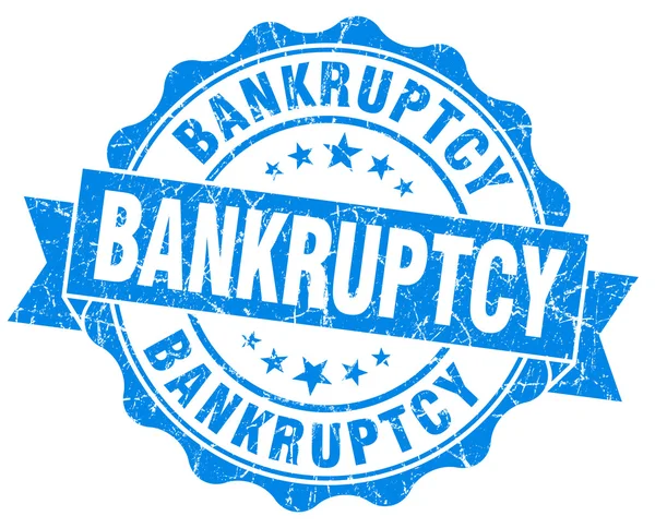Bankruptcy blue grunge vintage seal — Stock Photo, Image