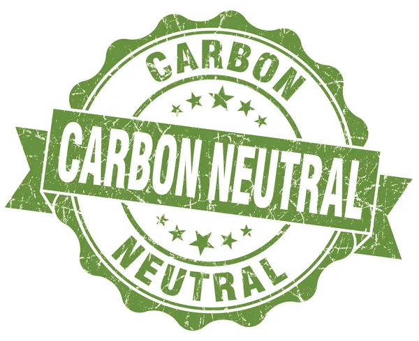 Carbon neutral green vintage seal isolated on white — Stock Photo, Image