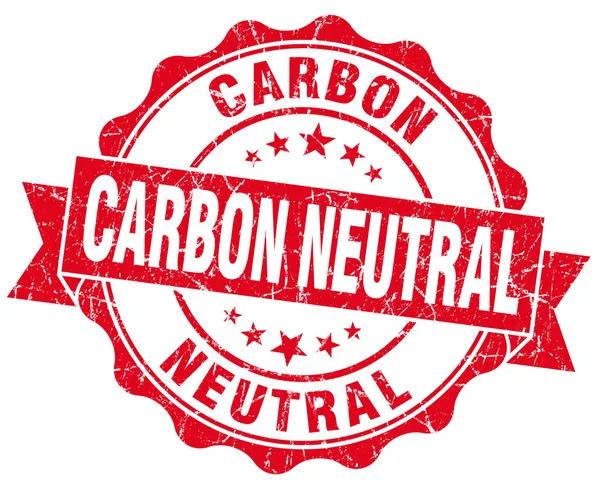 Carbon neutral röda vintage sigill isolerad på vit — Stockfoto