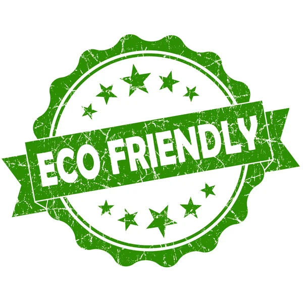 Eco friendly grön vintage runda grunge seal isolerad på vit bakgrund — Stockfoto