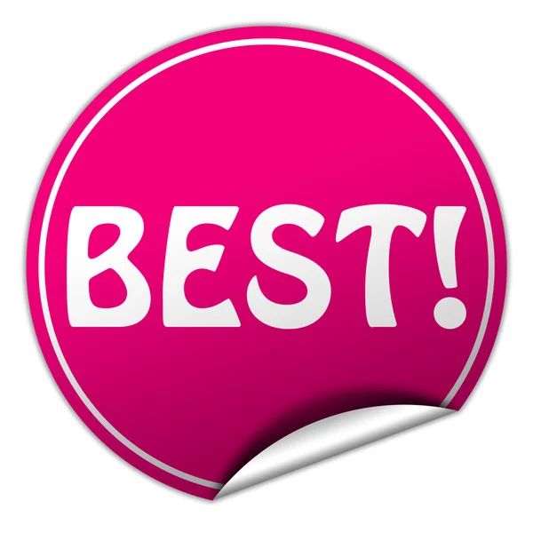 Beste ronde roze sticker op witte achtergrond — Stockfoto