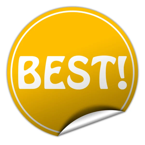 Best round yellow sticker on white background — Stock Photo, Image