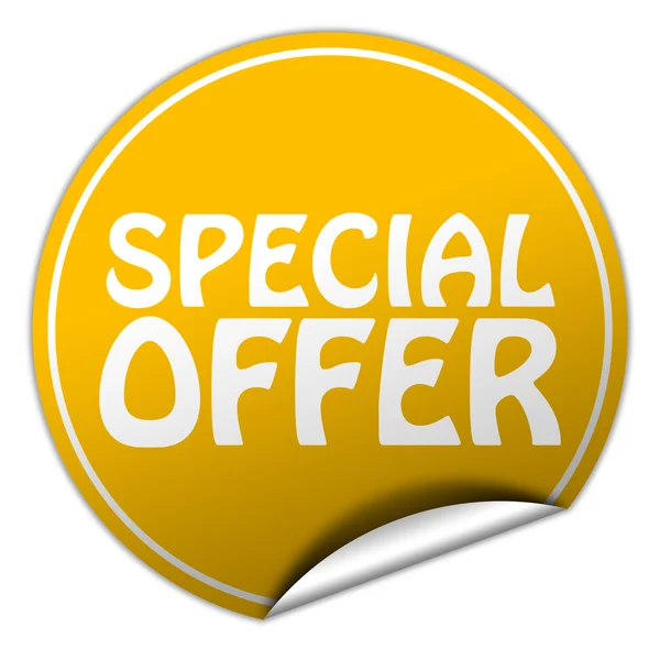 Special offer yellow sticker on white background — Stock Photo, Image