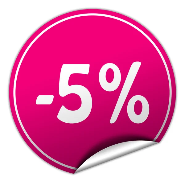 Discount round pink sticker on white background — Stock Photo, Image