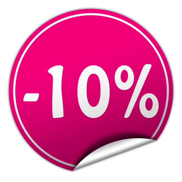 Discount round pink sticker on white background — Stock Photo, Image
