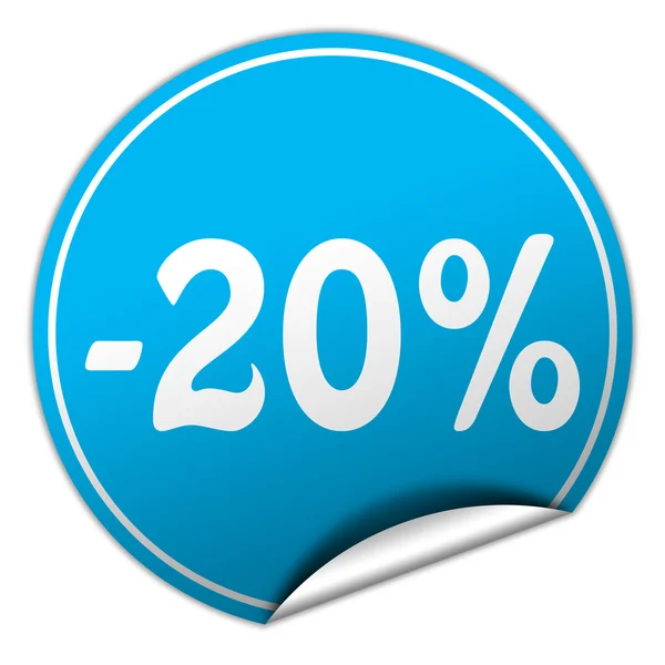 Discount round blue sticker on white background — Stock Photo, Image