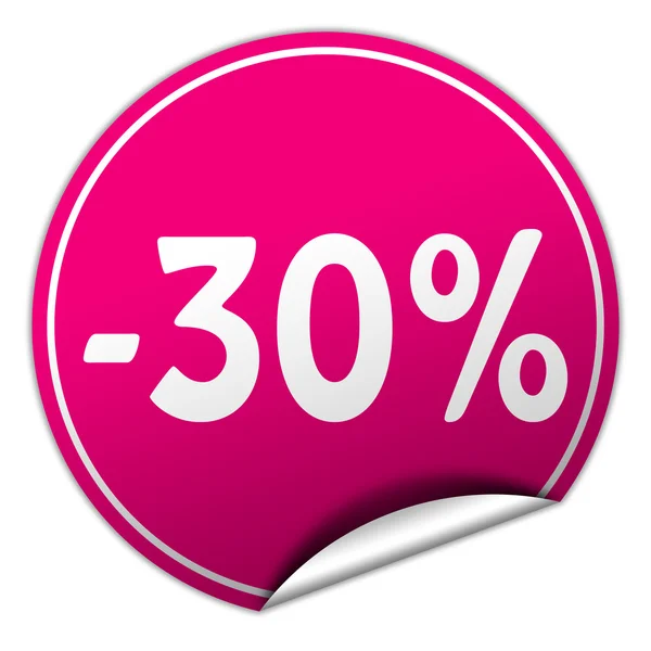 Discount round pink sticker on white background — Stock Photo, Image