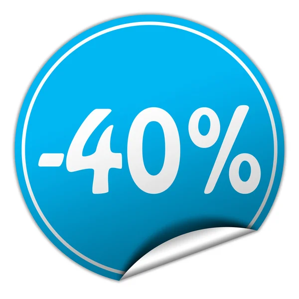 Discount round blue sticker on white background — Stock Photo, Image