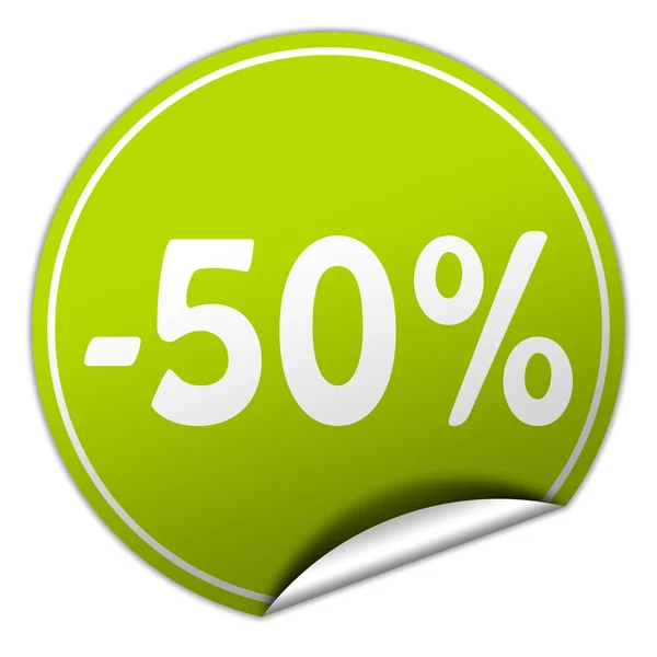 Discount round green sticker on white background — Stock Photo, Image