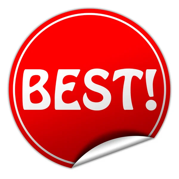 Best round red sticker on white background — Stock Photo, Image