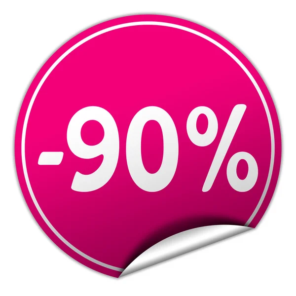 Discount round pink sticker on white background — Stock Photo, Image