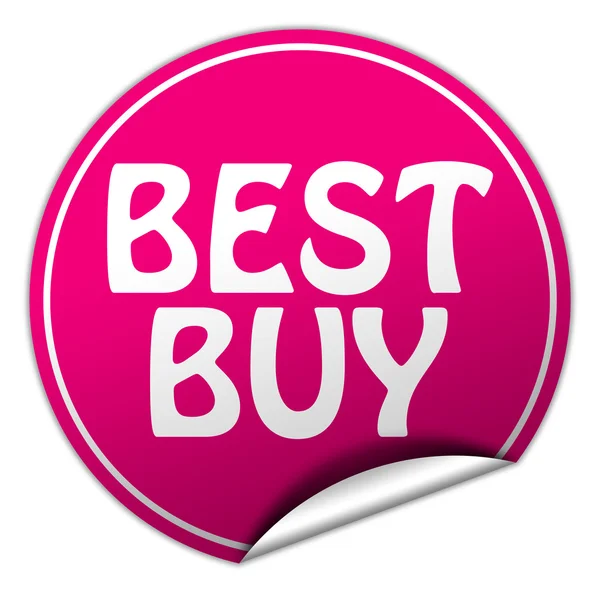 BEST BUY round pink sticker on white background — Stock Photo, Image