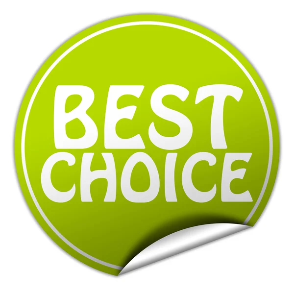 Autocollant vert rond Best Choice sur fond blanc — Photo