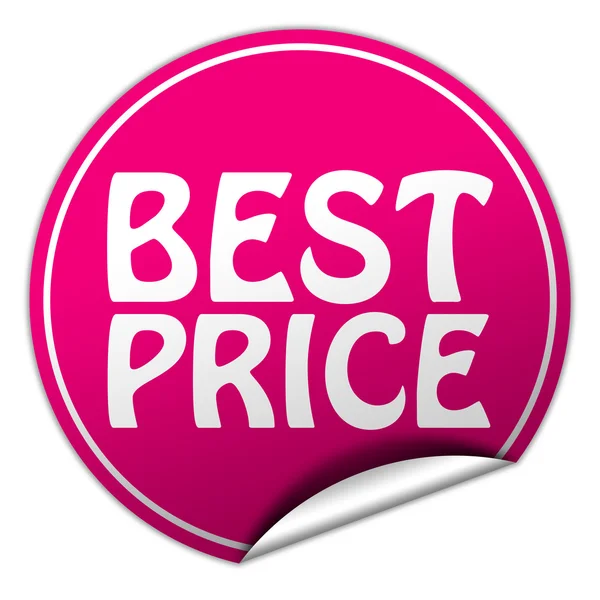 Best price round pink sticker on white background — Stock Photo, Image