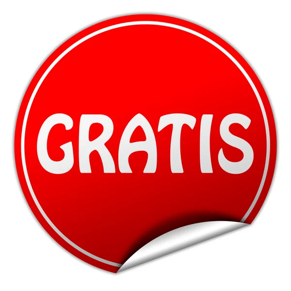 Gratis round red sticker on white background — Stock Photo, Image