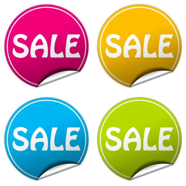 Sale round stickers set on white background — Stock Photo, Image