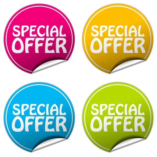 Special offer round stickers set on white background — Stock Photo, Image