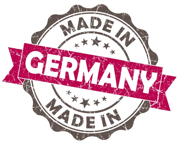 Made in germany pink grunge seal isolated on white background — Stock Photo, Image