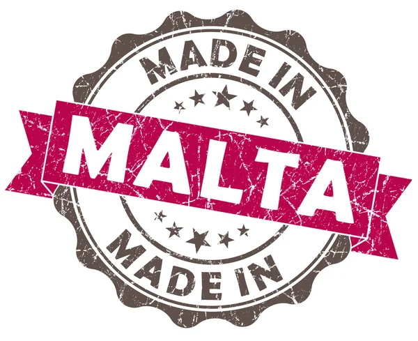 Vyrobené v Maltě růžové grunge pečeť izolovaných na bílém pozadí — Stock fotografie