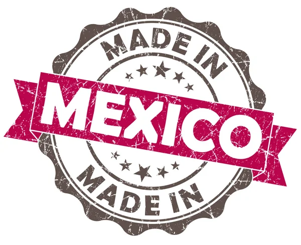 Made in Mexico rosa Grunge Robbe isoliert auf weißem Hintergrund — Stockfoto