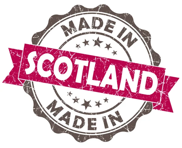 Made in scotland pink grunge seal isoliert auf weißem Hintergrund — Stockfoto