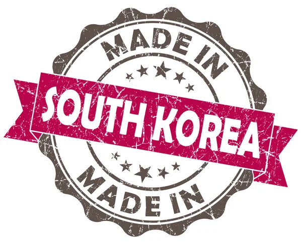 Hecho en Corea del Sur sello grunge rosa aislado sobre fondo blanco —  Fotos de Stock