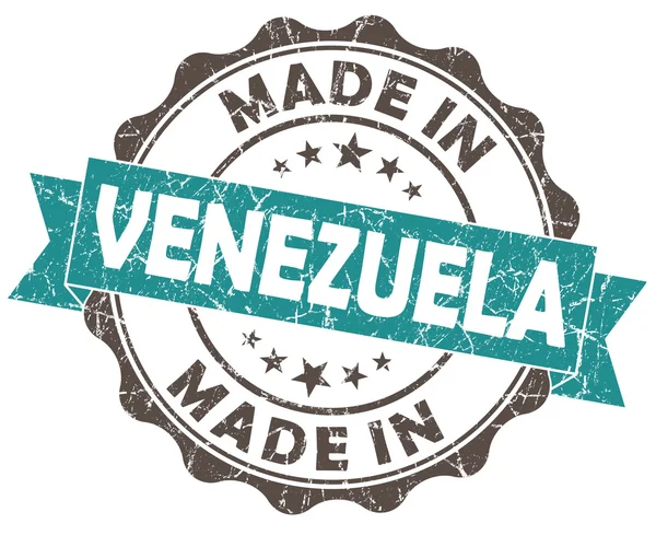 Aus venezuela türkisfarbenem Grunge-Siegel isoliert auf weißem Hintergrund — Stockfoto