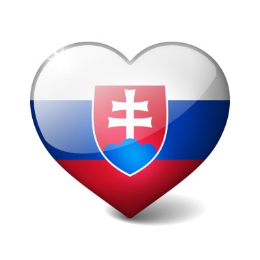 Slovakya 3d cam kalple gerçekçi gölge beyaz izole