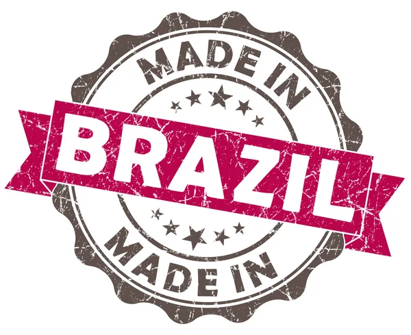 Vyrobené v Brazílii růžové grunge těsnění — Stock fotografie