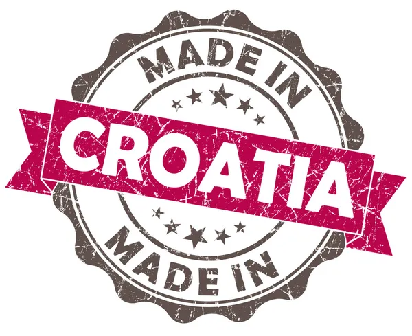 Feito em CROATIA rosa selo grunge — Fotografia de Stock