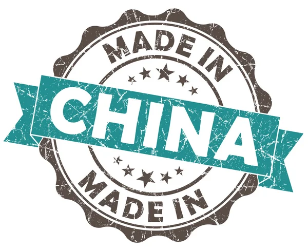 Made in CINA sigillo grunge blu — Foto Stock