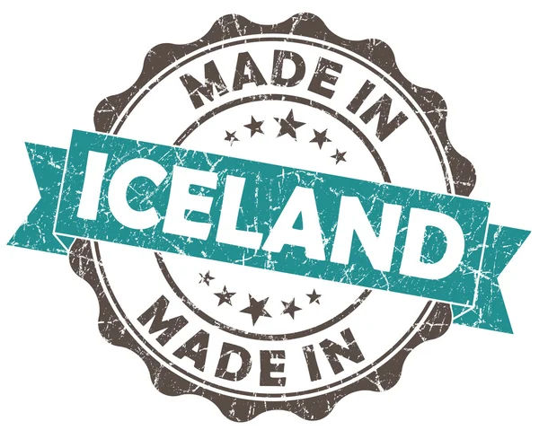 Made in iceland blue grunge seal — Stockfoto