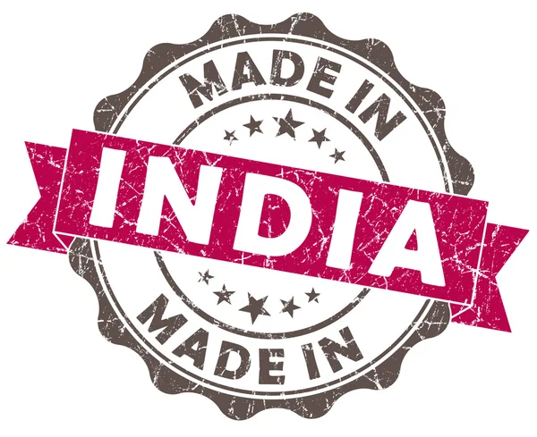 Made in INDIA sigillo grunge rosa — Foto Stock
