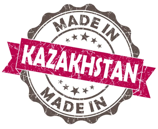 Gemaakt in Kazachstan roze grunge zegel — Stockfoto